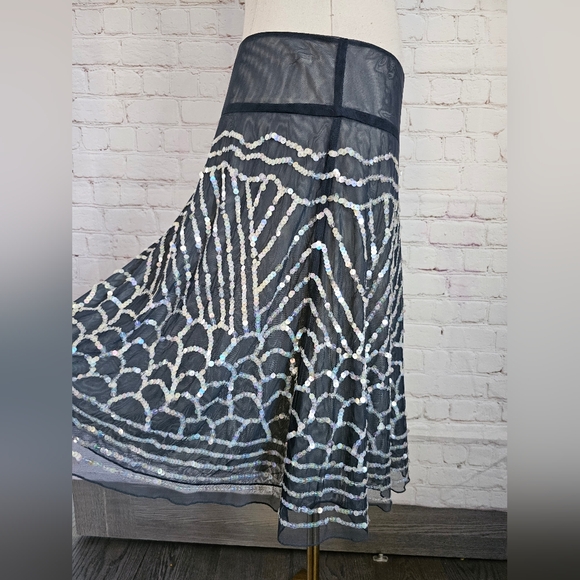 Arden B Vintage Sequin Skirt | Grey Mesh - Irridescent | XS | EUC - Picture 5 of 6